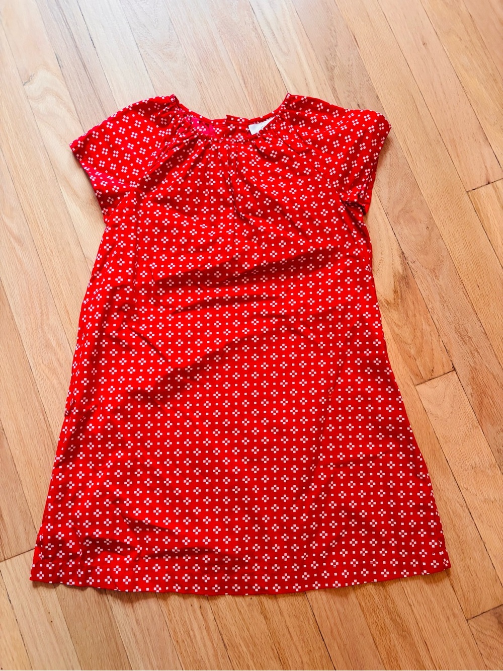 Hanna Andersson Printed Woven Ss Dress Size: 6-7Yr